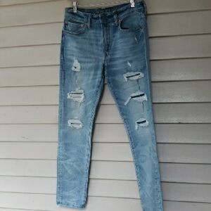 American Eagle Outfitters Light Blue Distressed Jeans Mens 31 X 32